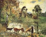 Camille Pissarro Montreal luck construction pond oil painting reproduction